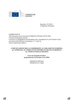 COM(2014) 398 final/2 - Senato della Repubblica