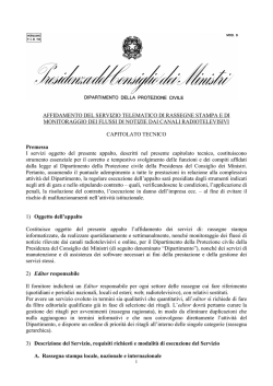 Capitolato tecnico della gara - Dipartimento della Protezione Civile