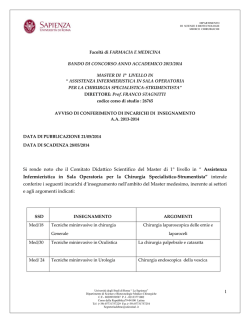 Bando conferimento incarichi di docenza Master