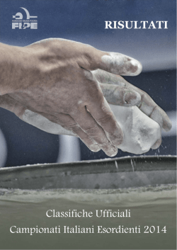 Classifiche Ufficiali Campionati Italiani Esordienti 2014 RISULTATI