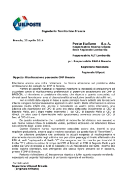 Brescia &ndash; Ricollocazioni