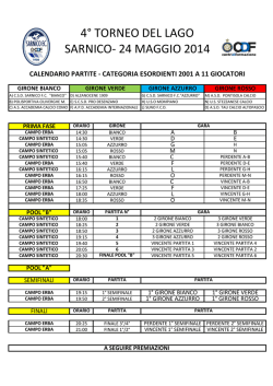 SARNICO- 24 MAGGIO 2014 4&deg; TORNEO DEL LAGO