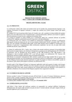 PROGETTO DI CERTIFICAZIONE FSC &reg; CATENA DI