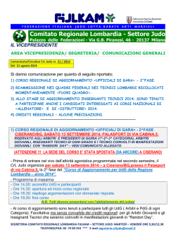 Circolare 21: Area Vicepresidenza, Segreteria e
