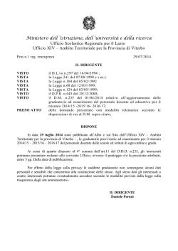 Decreto pubblicazione Graduatorie
