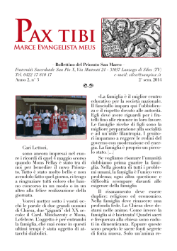 Pax tibi - Fraternit&agrave; Sacerdotale di San Pio X