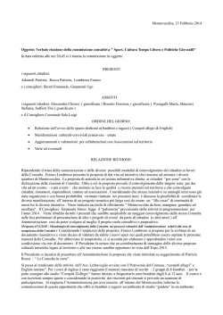 Montevecchia, 13 Febbraio 2014 Oggetto: Verbale riunione della