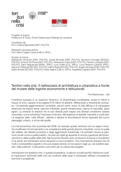 Territori nella crisi. Il riattrezzarsi di architettura e