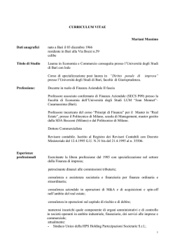 cv prof Mariani 2014  - Universit&agrave; degli Studi di Bari