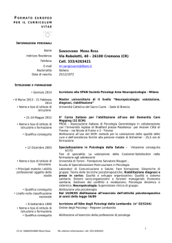 CV formato europeo - Ordine degli Psicologi della Lombardia