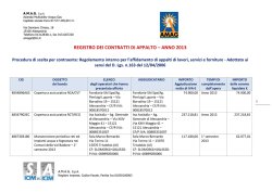 REGISTRO DEI CONTRATTI DI APPALTO – ANNO 2013