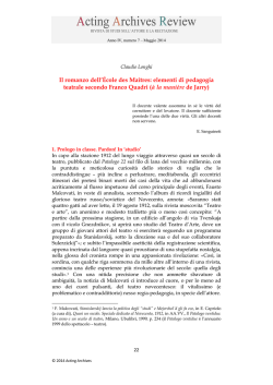 elementi di pedagogia teatrale secondo Franco Quadri