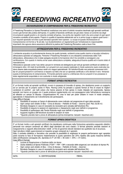 Dichiarazione di Comprensione Apnea Ricreativa