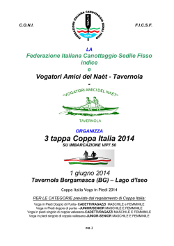Tavernola - 1 giugno - Federazione Italiana Canottaggio Sedile Fisso