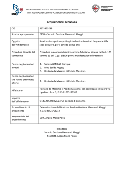 ACQUISIZIONE IN ECONOMIA CIG 5673323E3B Struttura