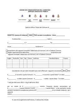 Richiesta rimborso IMU-TASI - Unione dei Comuni Montani del