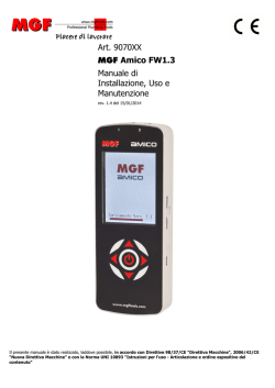 Art. 9070XX MGF Amico FW1.3 Manuale di Installazione, Uso e