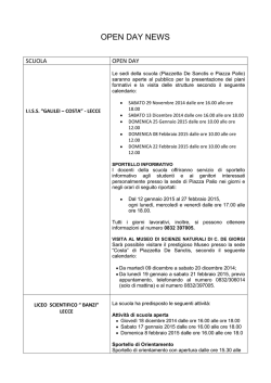 OPEN DAY iscrizioni A.S.2015-2016