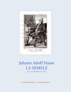 Johann Adolf Hasse LA SEMELE - Allegorica Opera Management
