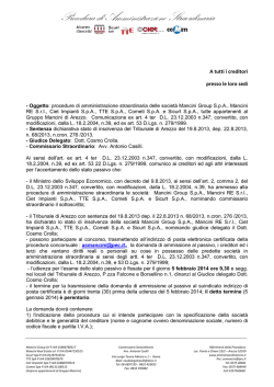Scarica PDF - Procedura di Amministrazione Straordinaria Gruppo