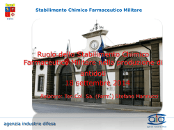 up/Ten Col Mannucci - Centro Regionale dotazione antidoti