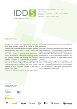 DESCRIPTION - Italian Drug Discovery Summit