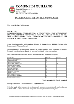 deliberazione della giunta comunale - Albo pretorio