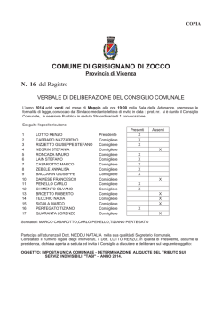 DCC N. 16 ALIQUOTE TASI 2014 - Comune di Grisignano di