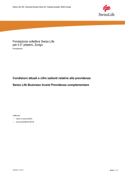 Condizioni attuali e cifre salienti relative alla previdenza