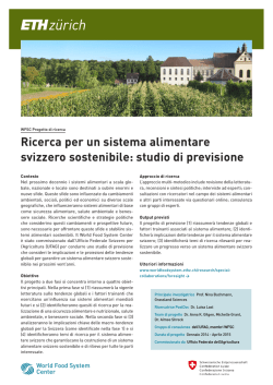 Ricerca per un sistema alimentare svizzero sostenibile: studio di