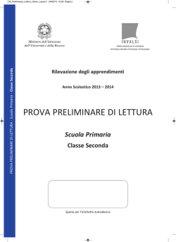 Prova preliminare di lettura classe II primaria