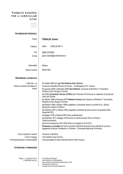 cv tebaldi - Ingegneria - Universit&agrave; degli Studi di Ferrara