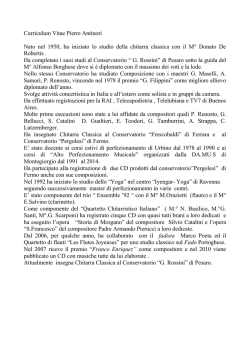 Curriculum Vitae Pietro Antinori Nato nel 1950, ha iniziato lo studio