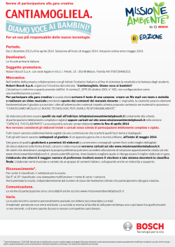 Norme di Partecipazione - Missione Ambiente by Bosch