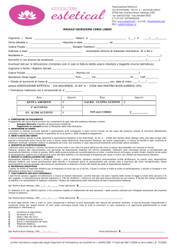 Modulo iscrizione - Associazione Estetical