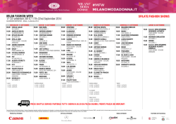 MILAN FASHION WEEK 17-22 settembre 2014 / 17th-22nd