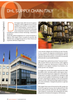 DHL SUPPLY CHAIN ITALY - Logistica Management