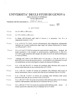 D.R. n. 82 del 29.1.2014. - Università degli Studi di Genova