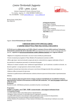 Centro Territoriale Supporto CTS &ndash; prov. Lecco