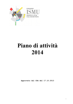 Piano di attivit&agrave; 2014