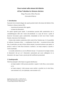 Osservazioni sulla sintassi del dialetto di San Valentino in