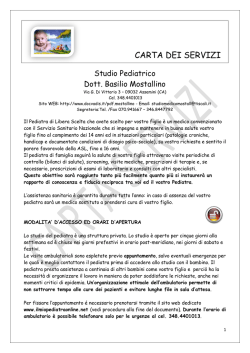 CARTA DEI SERVIZI - Ambulatorio Dott.Basilio Mostallino