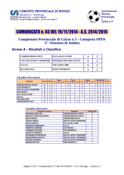 Comunicato 3 del 19-11-2014