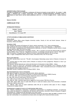 curriculum vitae - Universit&agrave; degli Studi di Milano