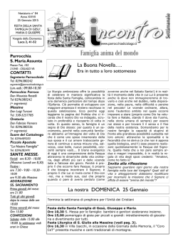 INFORMATORE SETTIMANALE Avvisi per la comunit&agrave;