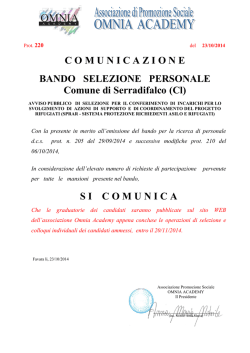 Spostamento data pubblicazione bando Comune di Serradifalco