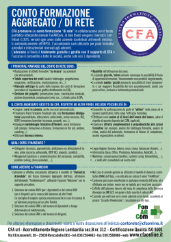 depliant informativo del conto di rete