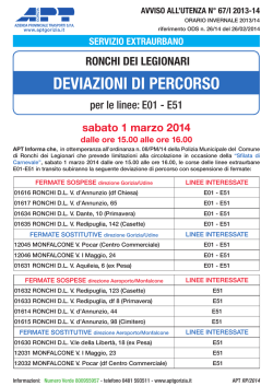 deviazioni di percorso ronchi dei legionari