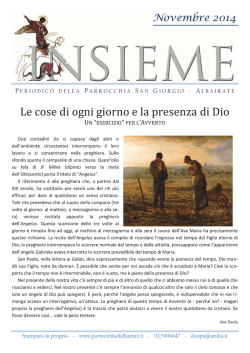 Le cose di ogni giorno e la presenza di Dio