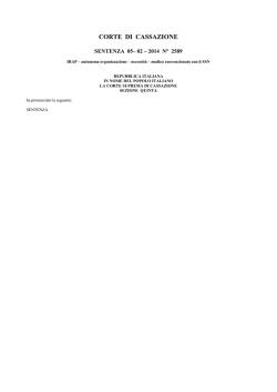 Corte di Cassazione - sentenza 5-1